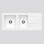 Villeroy & Boch Archtectura 80 1160 1 & 3/4 Sink & Right Hand Drainer - Alpine White 1TH 338010R1LTB