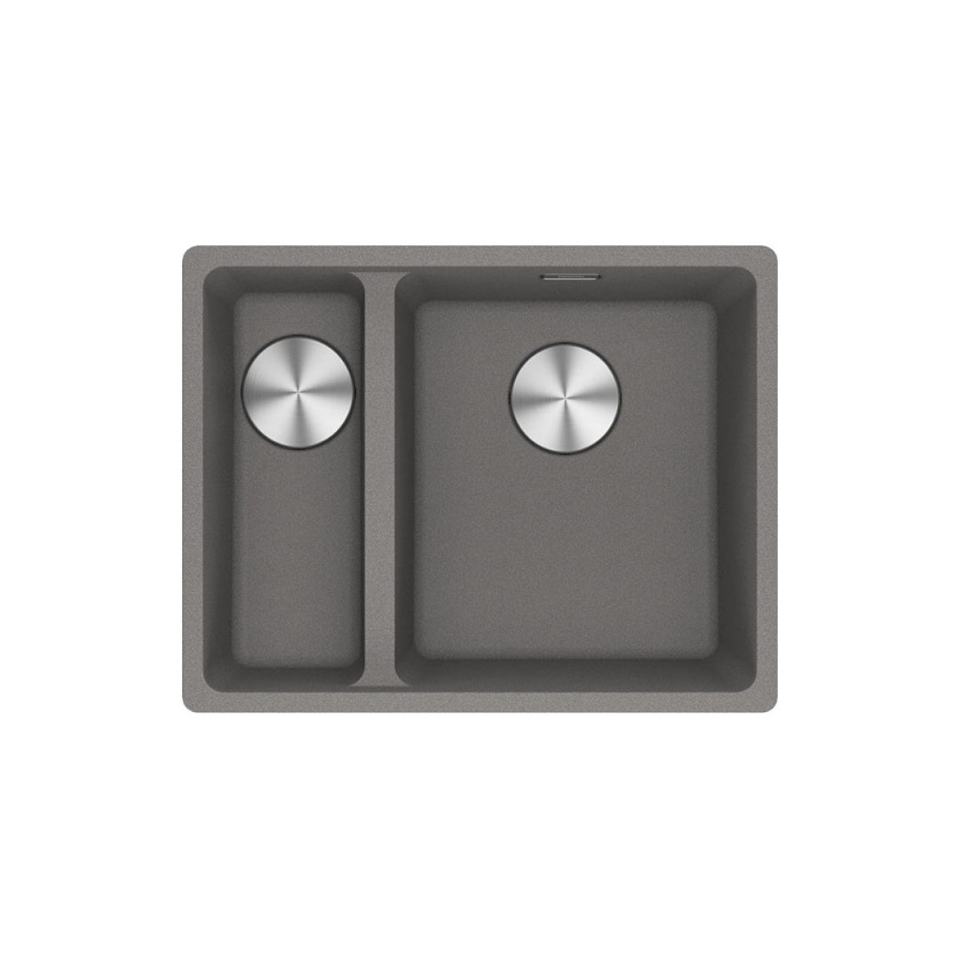 Franke Maris MRG-660/34-15FPC-SBL-SG 1 & 1/2 Bowl Topmount Sink - (Includes Extension Drainer) Stone Grey - MRG660/3415SBLSGFPC