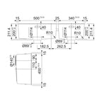 Franke Mythos MYX220-50/34FPCSBR 1 & 1/2 Bowl 3 Way Install - (Includes Extension Drainer, Rollamat & Remote Waste) - MYX22050/34FPCSBR