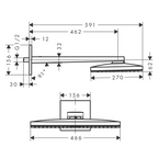 Axor 460/300 1jet Wall Mounted Overhead Shower with Arm - Chrome 35278007