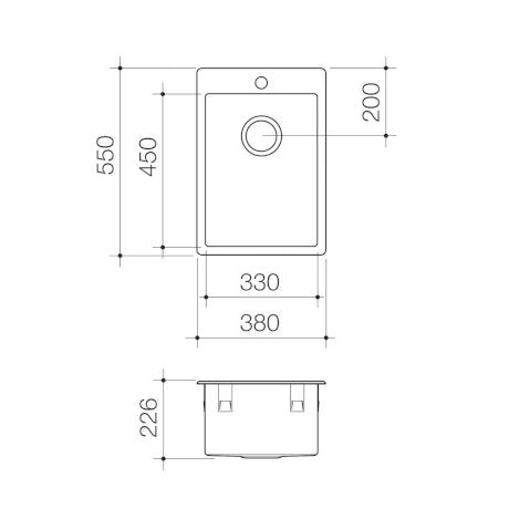 Caroma Compass 35 Litre Flushline Laundry Tub - No Taphole - CO7900