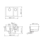 Abey SCHOCK Quadro 1 & 1/3 Bowl Sink - Croma - QN-150CR