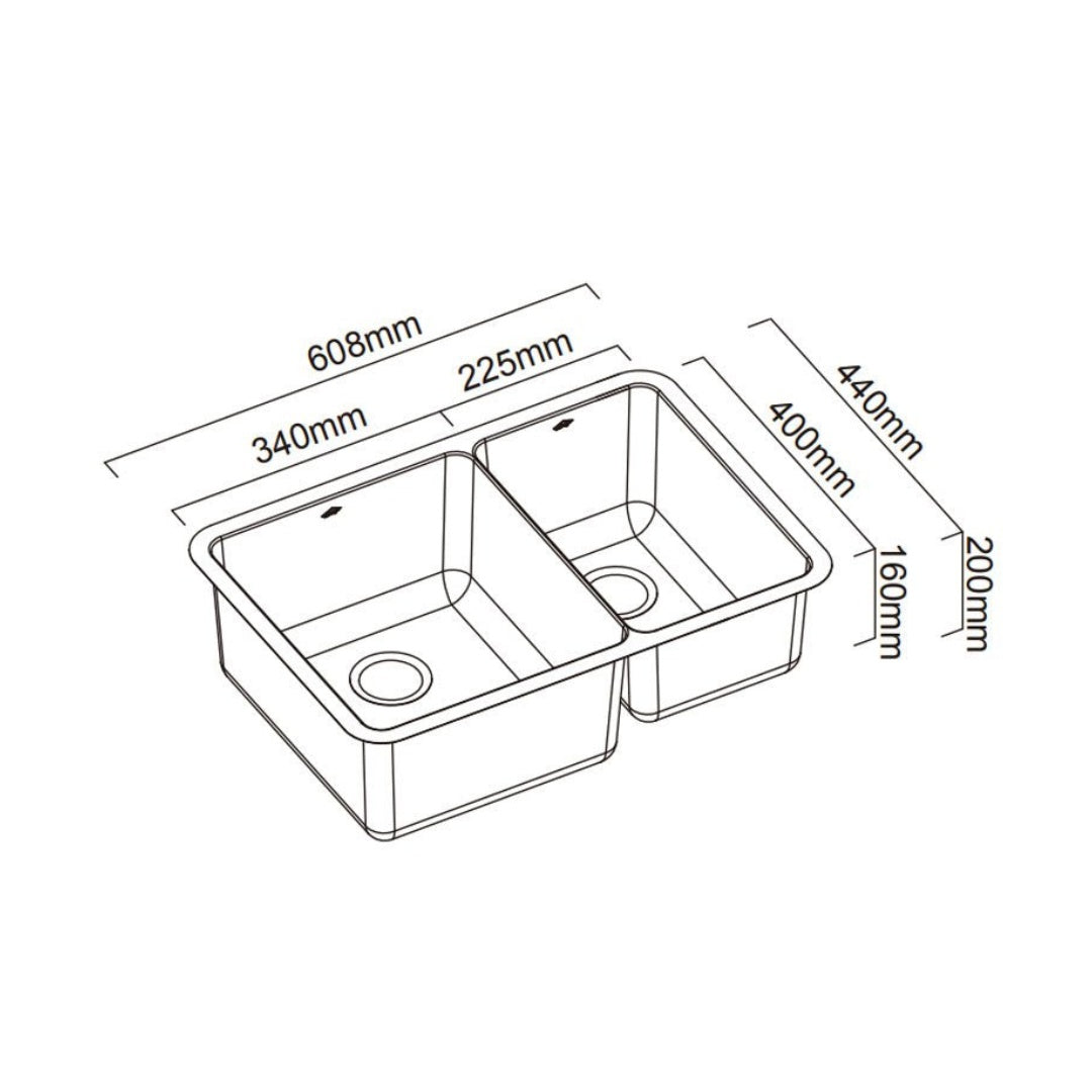 Abey Lucia 1 & 1/3 Bowl Sink - LUA190