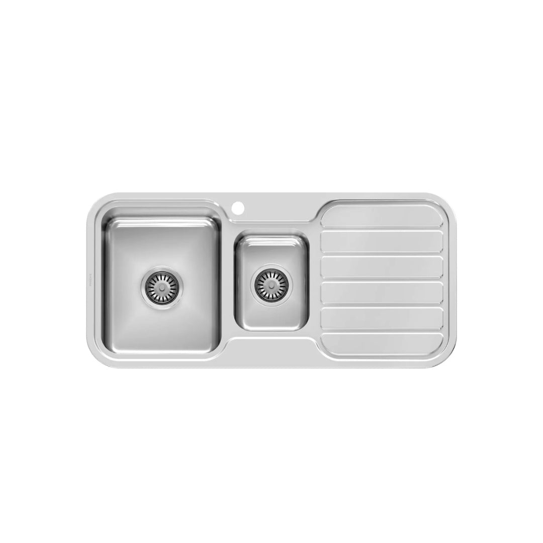 Phoenix 1000 Series 1 & 1/3 Left Hand Bowl Sink 1TH - Stainless Steel - 300-4111-50