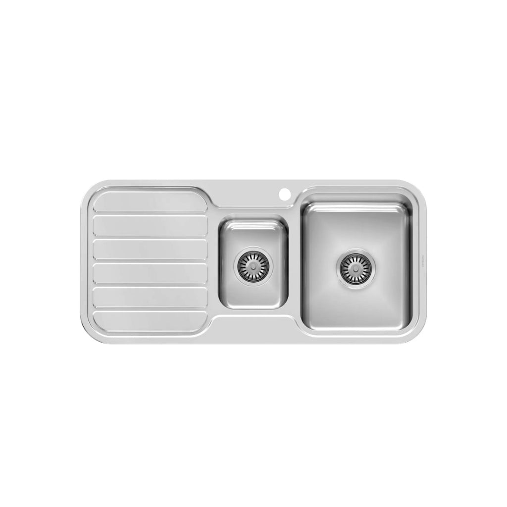 Phoenix 1000 Series 1 & 1/3 Sink & Drainer 1TH - Stainless Steel - 300-4211-50