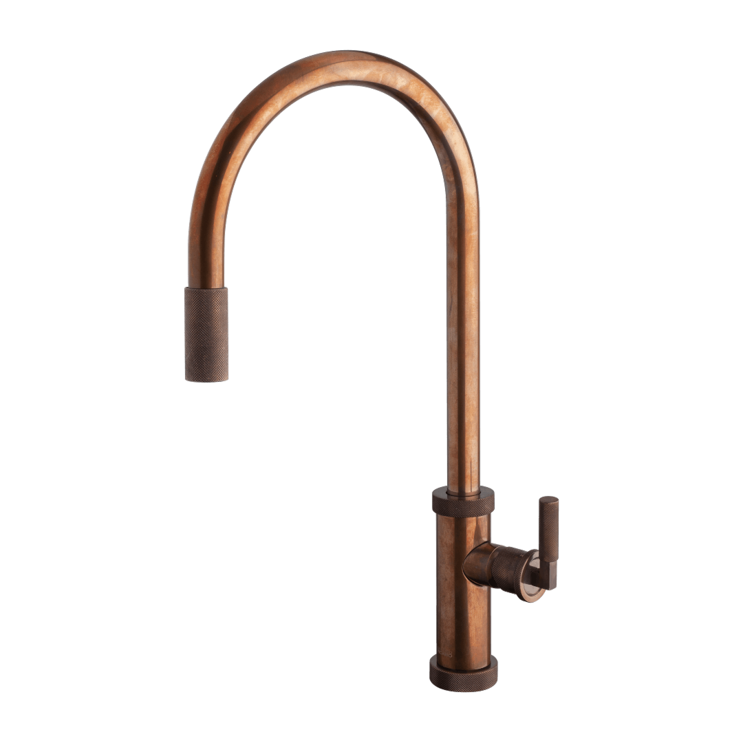 Armando Vicario Urban D Pull-Out Kitchen Mixer - LF Natural Brass