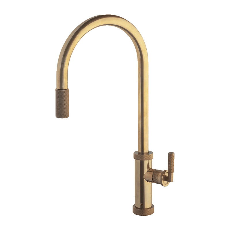 Armando Vicario Urban D Pull Out Kitchen Mixer - Natural Brass
