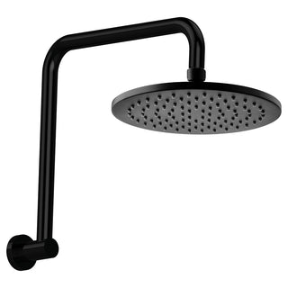 Fienza Hustle Round Gooseneck Shower Arm Set, Matte Black - 411108B-A