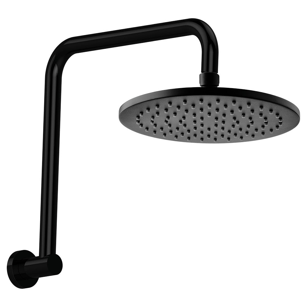 Fienza Hustle Round Gooseneck Shower Arm Set, Matte Black - 411108B-A