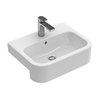 Villeroy & Boch Architectura 550 Semi-Recessed Basin 1 Tap Hole Includes Overflow - Alpine White 41905501