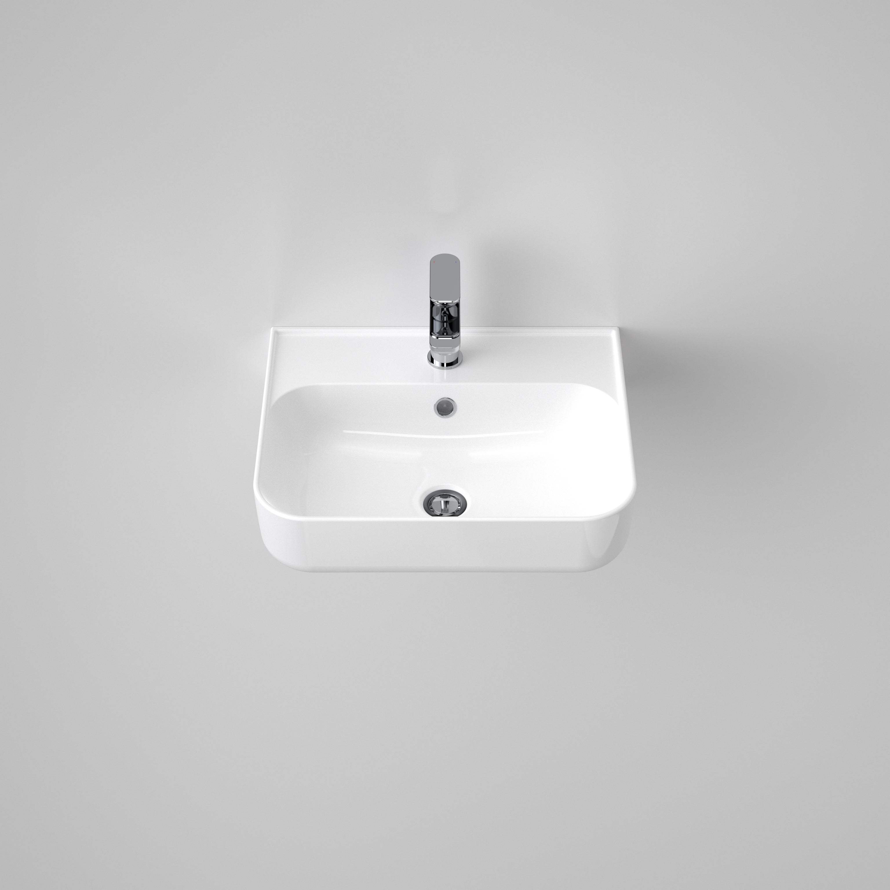 Caroma Tribute Rectangle 500 Wall Basin 1TH OF - 877915W