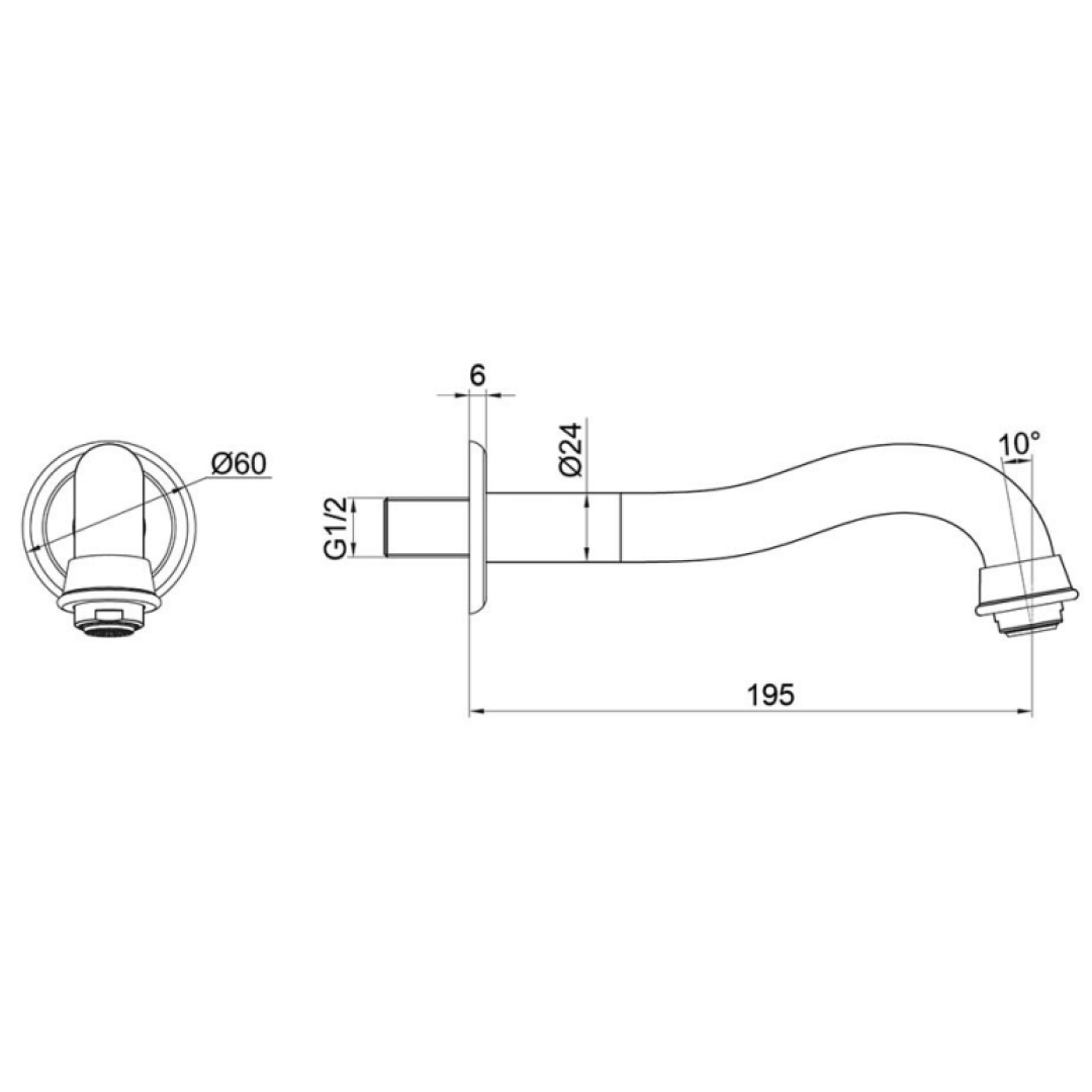 Villeroy & Boch Avia 2.0 Bath Spout - Brushed Nickel - 4260880B