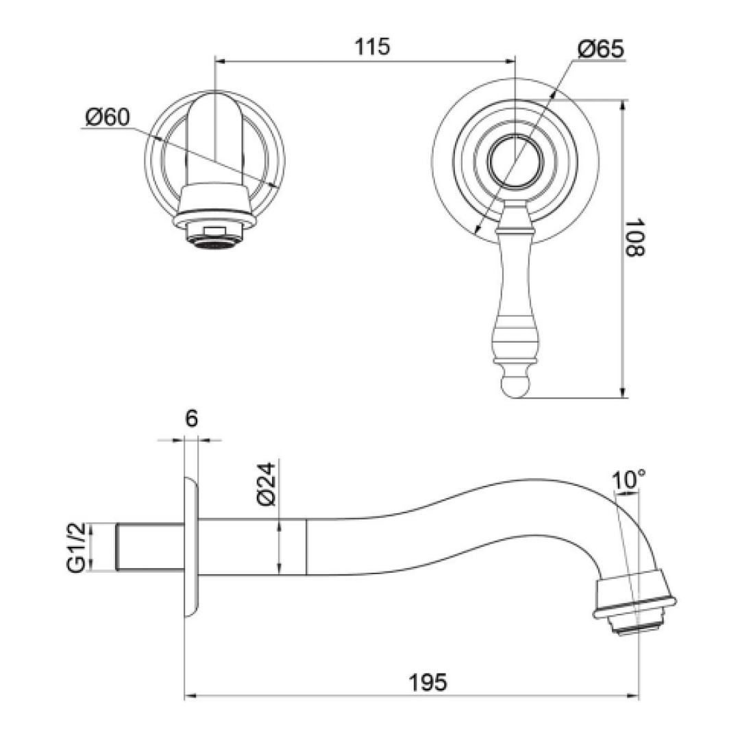Villeroy & Boch Avia 2.0 Basin Wall Mixer Set (Includes In-Wall Body) - Chrome - 4264561B + 8733500