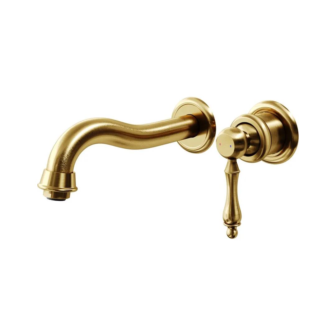 Villeroy & Boch Avia 2.0 Basin Wall Mixer Set (Includes In-Wall Body) - Brushed Gold - 4264585B + 8733500