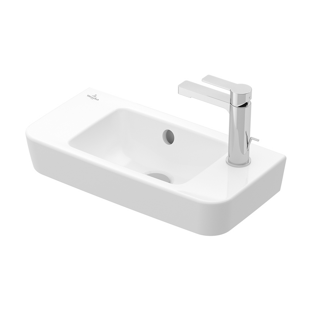 Villeroy & Boch O.Novo 2.0 500 Handwash Basin Right Hand 1 Tap Hole Includes Overflow - Alpine White 43425201RB