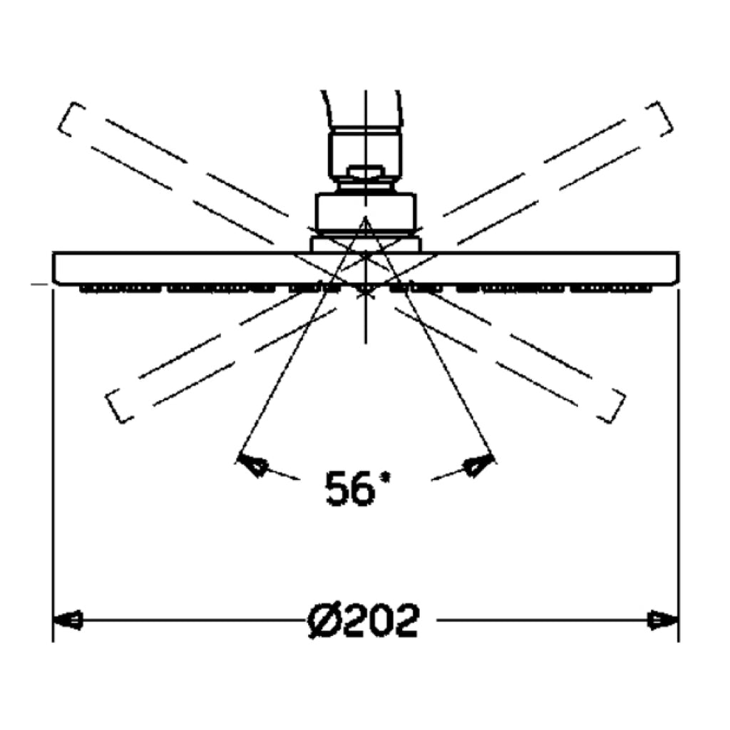 Hansa Viva 200 Overhead Shower Rose - Chrome - 442601000037