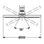 Hansa Viva 200 Overhead Shower Rose - Chrome - 442601000037