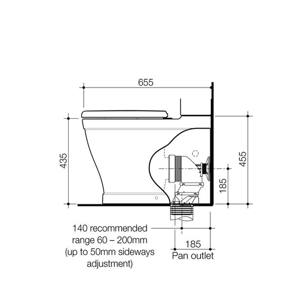 Caroma Riviere Cleanflush® Wall Faced Close Coupled Bottom Inlet Pan - Matte White