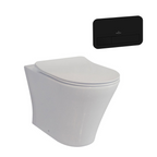 Villeroy & Boch O.Novo 2.0 S-Trap DirectFlush Wall Faced Toilet incl/Slim Seat & VB Cistern Package - E200 Matte Black Button - 4624R101L4DB + 92233300 + 922490AN