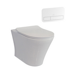 Villeroy & Boch O.Novo 2.0 S-Trap DirectFlush Wall Faced Toilet incl/Slim Seat & VB Cistern Package - E200 White Button - 4624R101L4DB + 92233300 + 92249068