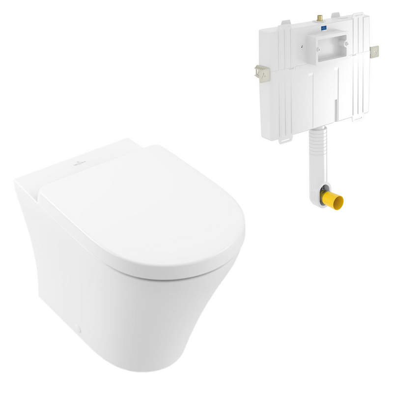 Villeroy & Boch O.Novo 2.0 Wall Faced Ceramic Plus Toilet Package incl/Villeroy & Boch Cistern