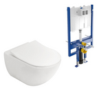 Villeroy & Boch Subway 3.0 Wall Hung Toilet incl/Slim Seat & VB Cistern Package - E200 Chrome Button - 4670T001L4B + 92249061 + 92233500