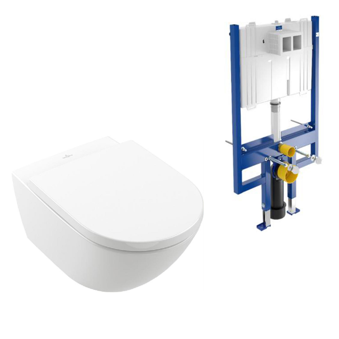 Villeroy & Boch Subway 3.0 Wall Hung Toilet incl/VB Cistern Package - No Flush Plate (Pan & Cistern Only) - 4670T001S4B + 92233500