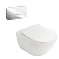 Villeroy & Boch Subway 3.0 Wall Hung Toilet incl/Slim Seat & VB Cistern Package - E200 Chrome Button - 4670T001L4B + 92249061 + 92233500