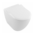 Villeroy & Boch Subway 3.0 Wall Faced Twistflush w/ Slim Seat Argent Plate Toilet Package - No Flush Plate (Pan & Cistern Only) - 4671T101L4B + IN38905