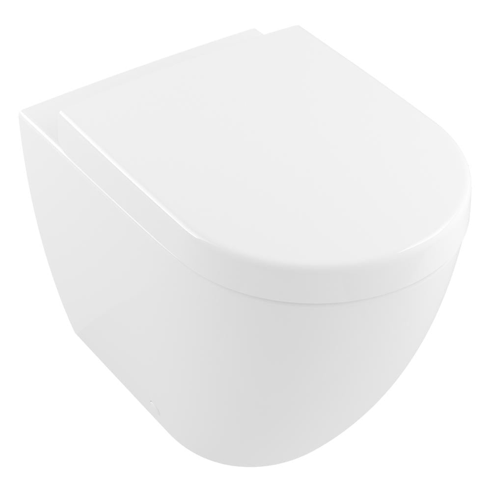 Villeroy & Boch Subway 3.0 Wall Faced Twistflush Argent Plate Ceramic Plus Toilet Package - No Flush Plate (Pan & Cistern Only) Button - 4671T1R1S4B + IN38905
