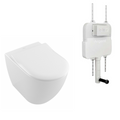 Villeroy & Boch Subway 3.0 Wall Faced Twistflush w/ Slim Seat Argent Plate Toilet Package - No Flush Plate (Pan & Cistern Only) - 4671T101L4B + IN38905