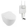 Villeroy & Boch Subway 3.0 Wall Faced Ceramic Plus Slim Seat Twistflush Argent Plate Toilet Package - No Flush Plate (Pan & Cistern Only) - 4671T1R1L4B + IN38905