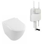 Villeroy & Boch Subway 3.0 Wall Faced Ceramic Plus Slim Seat Twistflush Argent Plate Toilet Package - No Flush Plate (Pan & Cistern Only) - 4671T1R1L4B + IN38905