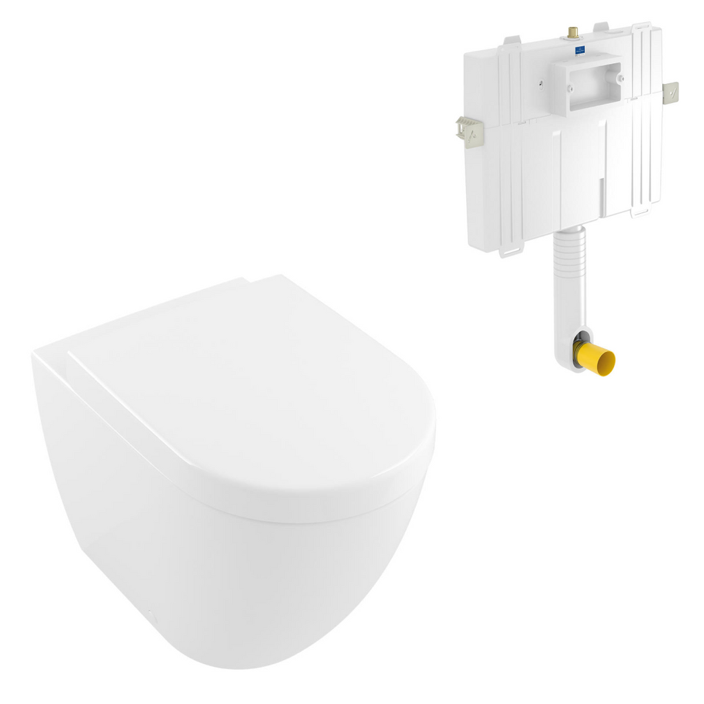 Villeroy & Boch Subway 3.0 Wall Faced Ceramic Plus Toilet Package - incl/Villeroy & Boch Cistern - No Flush Plate (Pan & Cistern Only) - 4671T1R1S4B + 92233300