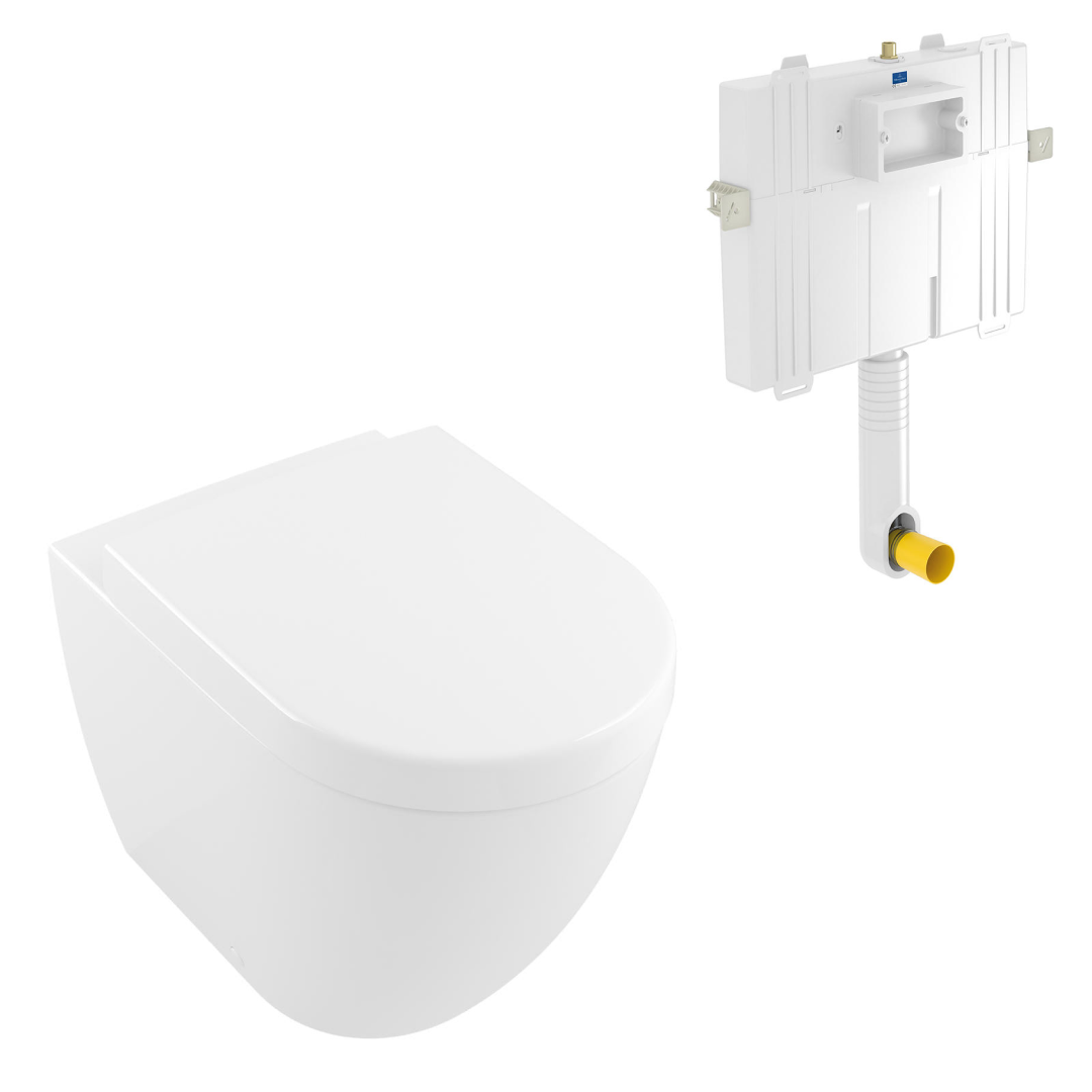 Villeroy & Boch Subway 3.0 Wall Faced Ceramic Plus Toilet Package - incl/Villeroy & Boch Cistern - No Flush Plate (Pan & Cistern Only) - 4671T1R1S4B + 92233300