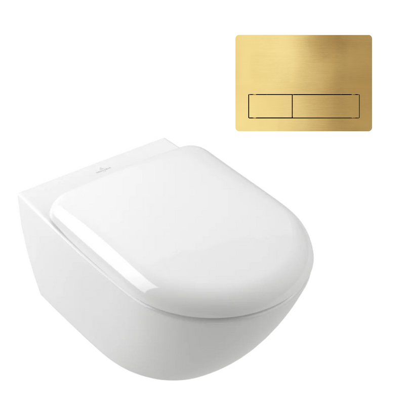 Villeroy & Boch Antao Rimless Wall Hung CeramicPlus Toilet Package - White Alpine