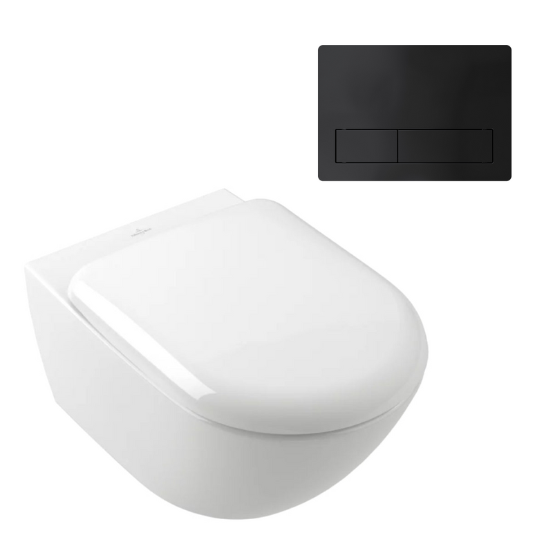 Villeroy & Boch Antao Rimless Wall Hung CeramicPlus Toilet Package - White Alpine