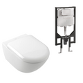 Villeroy & Boch Antao Rimless Wall Hung CeramicPlus Argent Toilet Package - White Alpine - No Flush Plate (Pan & Cistern Only) - 4674T0R1S4B + IN48905