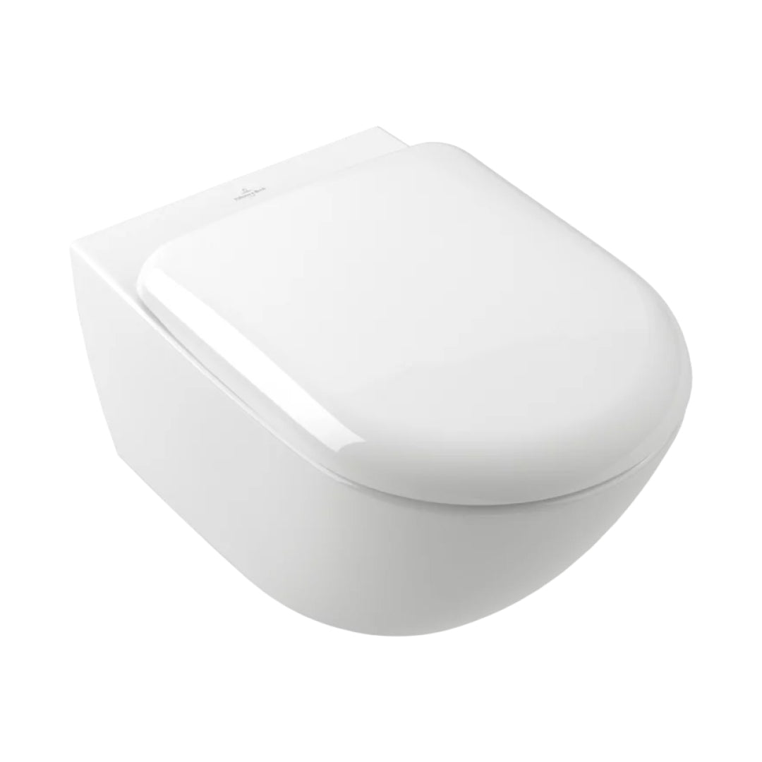Villeroy & Boch Antao Rimless Wall Hung CeramicPlus Toilet Package - White Alpine - No Flush Plate (Pan & Cistern Only) - 4674T0R1S4B + 92233500
