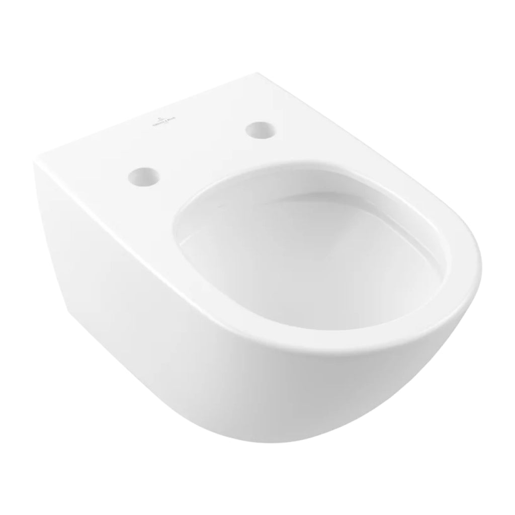 Villeroy & Boch Antao Rimless Wall Hung CeramicPlus Toilet - Stone White - 4674T0RWS4B