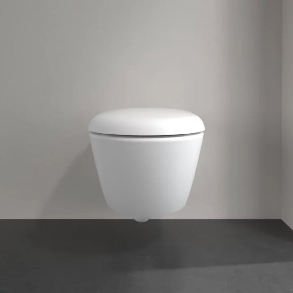 Villeroy & Boch Antao Rimless Wall Hung CeramicPlus Argent Toilet Package - Stone White - No Flush Plate (Pan & Cistern Only) - 4674T0RWS4B + IN48905