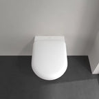Villeroy & Boch Antao Rimless Wall Hung CeramicPlus Argent Toilet Package - Pure Black - No Flush Plate (Pan & Cistern Only) - 4674T0R7S4B + IN48905