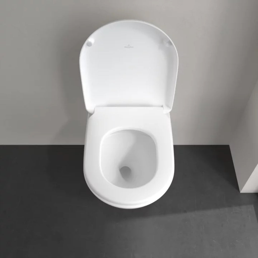 Villeroy & Boch Antao Rimless Wall Hung CeramicPlus Toilet - Pure Black - 4674T0R7S4B