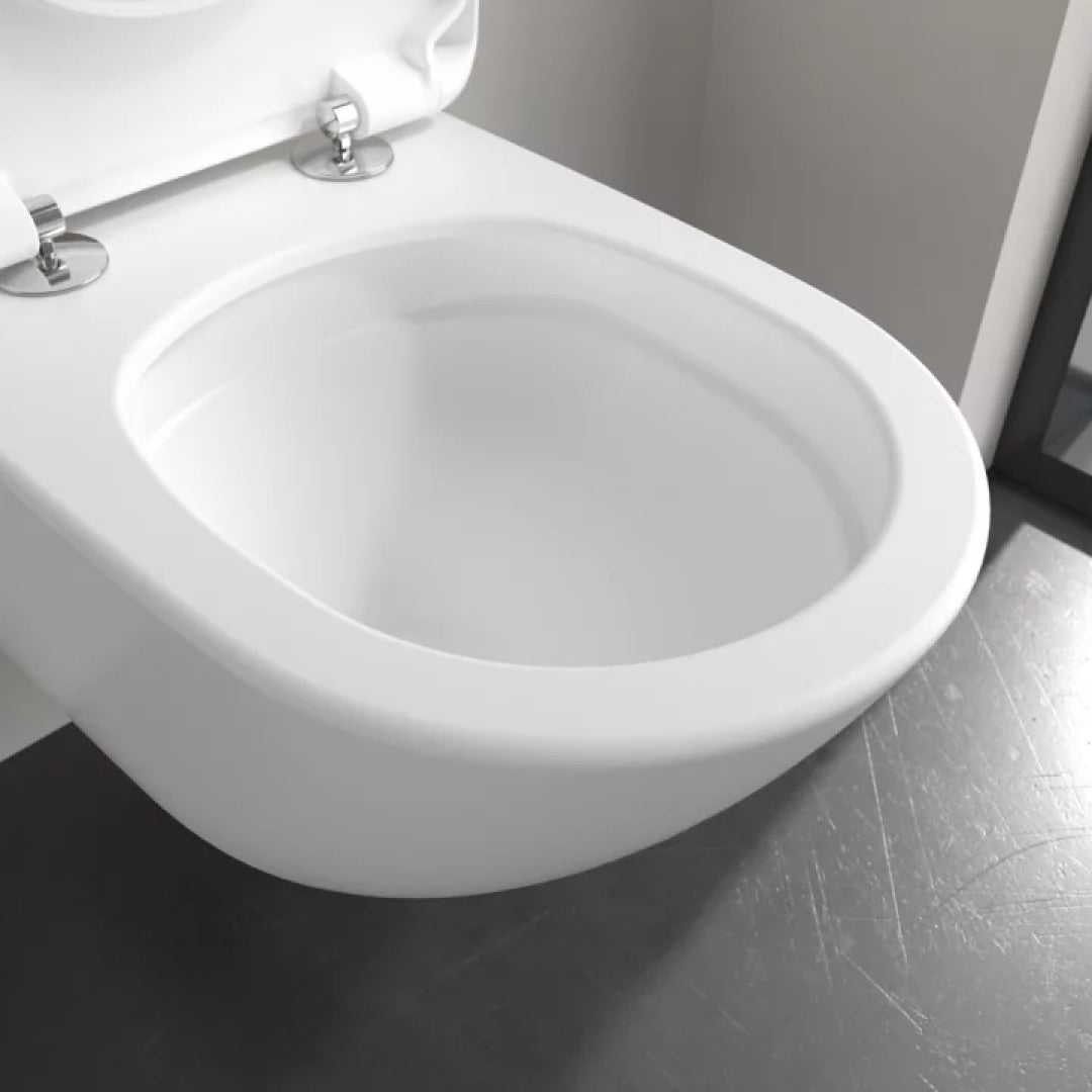 Villeroy & Boch Antao Rimless Wall Hung CeramicPlus Argent Toilet Package - White Alpine - No Flush Plate (Pan & Cistern Only) - 4674T0R1S4B + IN48905