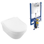 Villeroy & Boch Architectura 3.0 Wall Hung Ceramic Plus Toilet incl/Slim Seat & VB Cistern Package - No Flush Plate (Pan & Cistern Only) - 4694HRR1L4B + 92233500