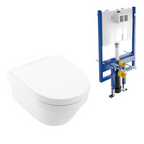 Villeroy & Boch Architectura 3.0 Wall Hung Ceramic Plus Toilet includes Villeroy & Boch Cistern Package - No Flush Plate (Pan & Cistern) - 4694HRR1S4B + 92233500