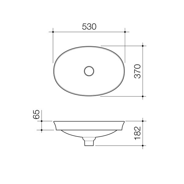 Caroma Riviere Inset Basin (No Tap Hole) - Matte White