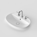 Caroma Riviere Inset Basin (3 Tapholes) with Overflow - Matte White