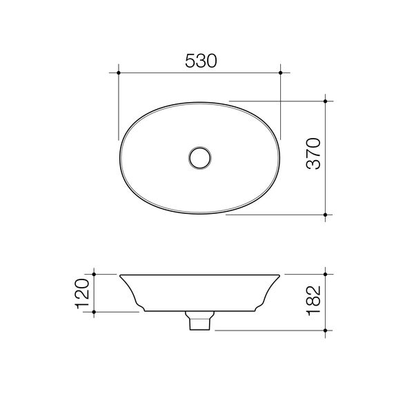 Caroma Riviere Above Counter Basin (No Tap Hole) - Matte White