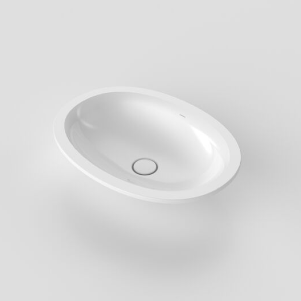 Caroma Riviere 590 Undercounter Basin (No Tap Hole) - Gloss White